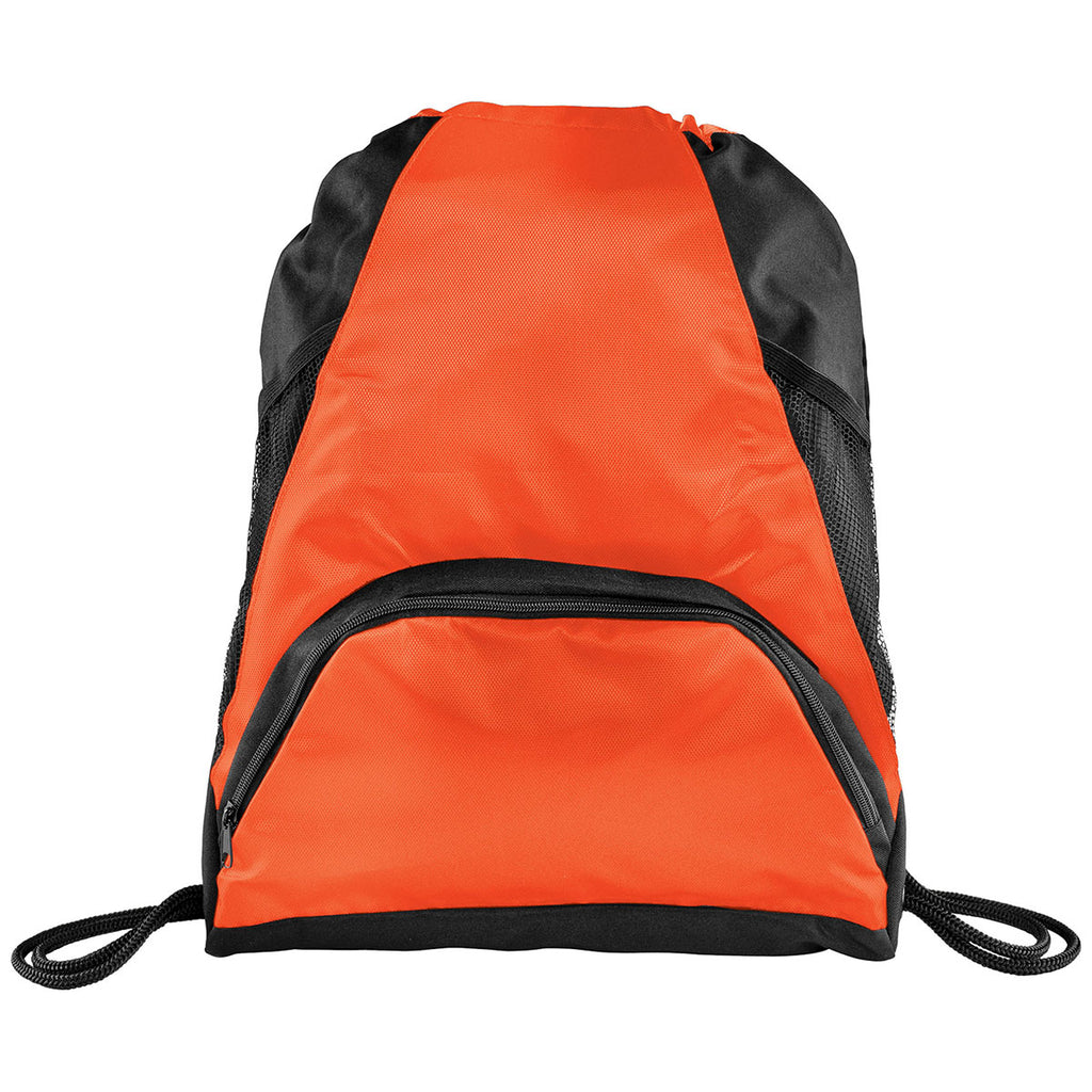 Bullet Orange Deluxe Mesh Accent Drawstring Bag