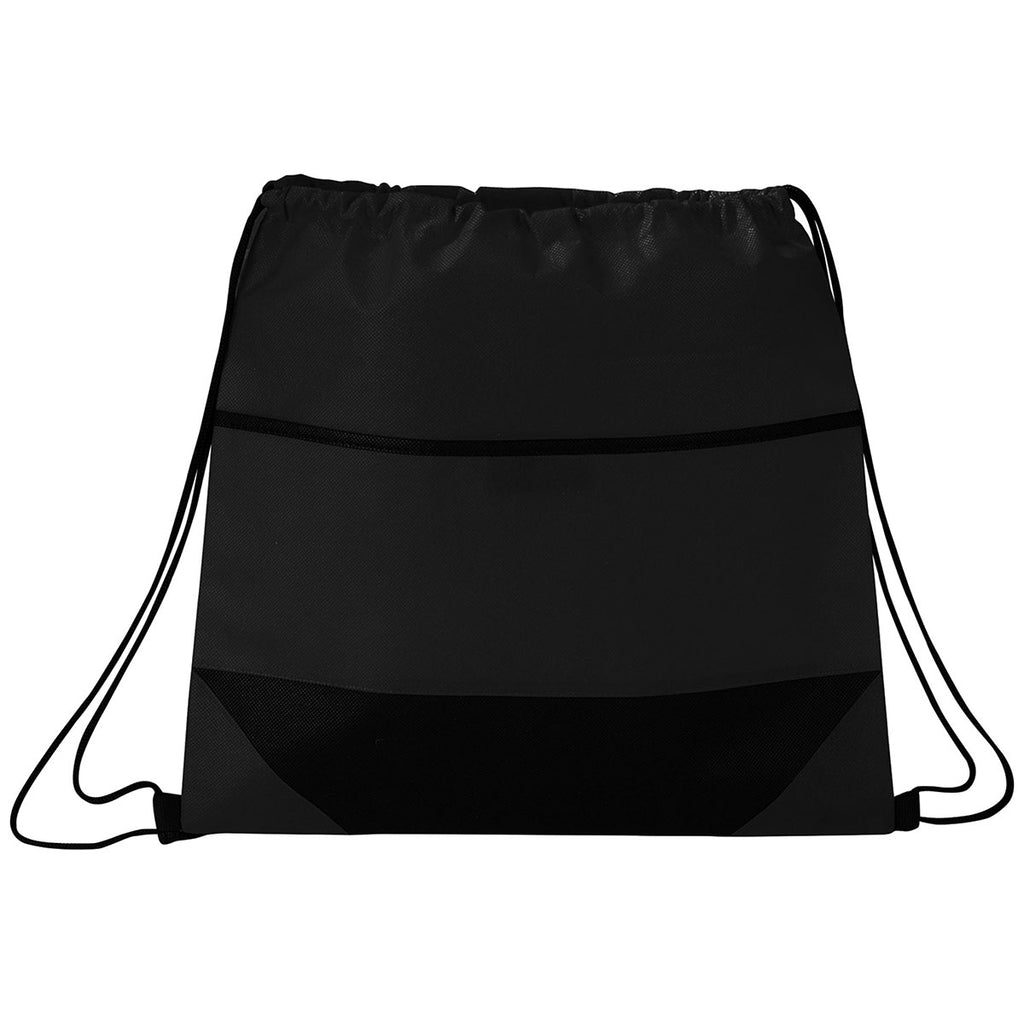 Bullet Black Angles Non-Woven Drawstring Bag