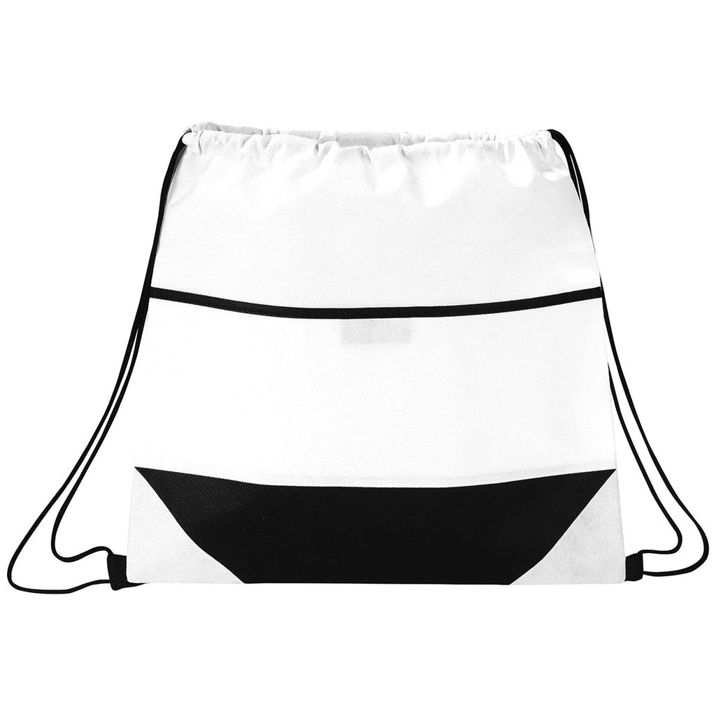 Bullet White Angles Non-Woven Drawstring Bag