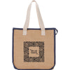 Bullet Navy Blue Jute Insulated Grocery Tote