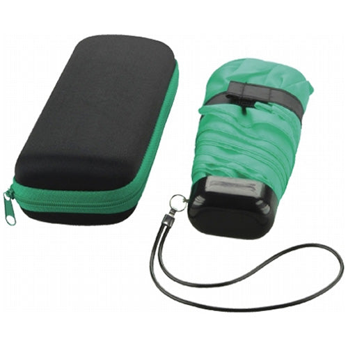 Bullet Black/Green 37" Mini Folding Travel Umbrella with Case