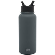 Simple Modern 32 oz Summit Water Bottle with Straw Lid, Midnight Black