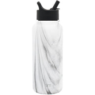 Simple Modern Carrara Marble Ascent Water Bottle with Straw Lid - 24oz
