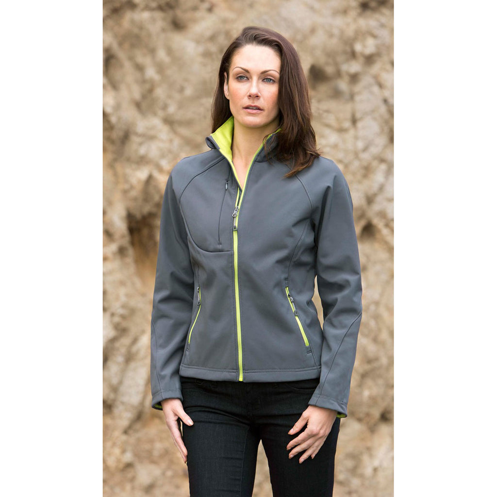 Landway Women's Charcoal/Lime Matrix SP Soft Shell with Contrast Zip