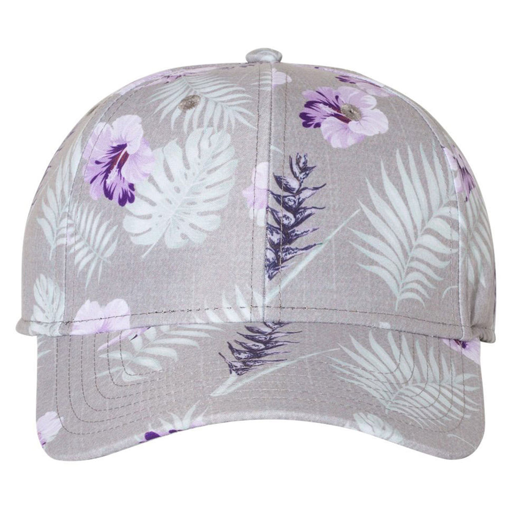Sportsman Grey/Purple Tropical Print Cap
