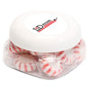 The 1919 Candy Company White Striped Peppermints in Small Snack Canister