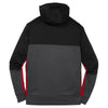 Sport-Tek Men's Black/ Graphite Heather/ True Red Tech Fleece Colorblock Full-Zip Hooded Jacket