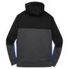 Sport-Tek Men's Black/ Graphite Heather/ True Royal Tech Fleece Colorblock Full-Zip Hooded Jacket