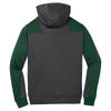 Sport-Tek Men's Graphite Heather/Forest Green Tech Fleece Colorblock 1/4-Zip Hooded Sweatshirt