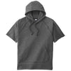 Sport-Tek Men's Dark Grey Heather PosiCharge Tri-Blend Wicking Fleece Short Sleeve Hoodie