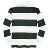 Sport-Tek Men's Forest Green/White Classic Long Sleeve Rugby Polo