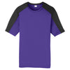 Sport-Tek Men's Purple/ Black PosiCharge Competitor Sleeve-Blocked Tee