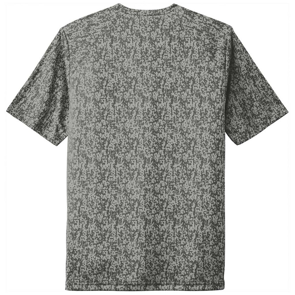 Sport-Tek Men's Grey Concrete PosiCharge Digi Camo Short Sleeve Tee