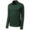 Sport-Tek Men's Forest Green Posi-UV Pro Long Sleeve Polo