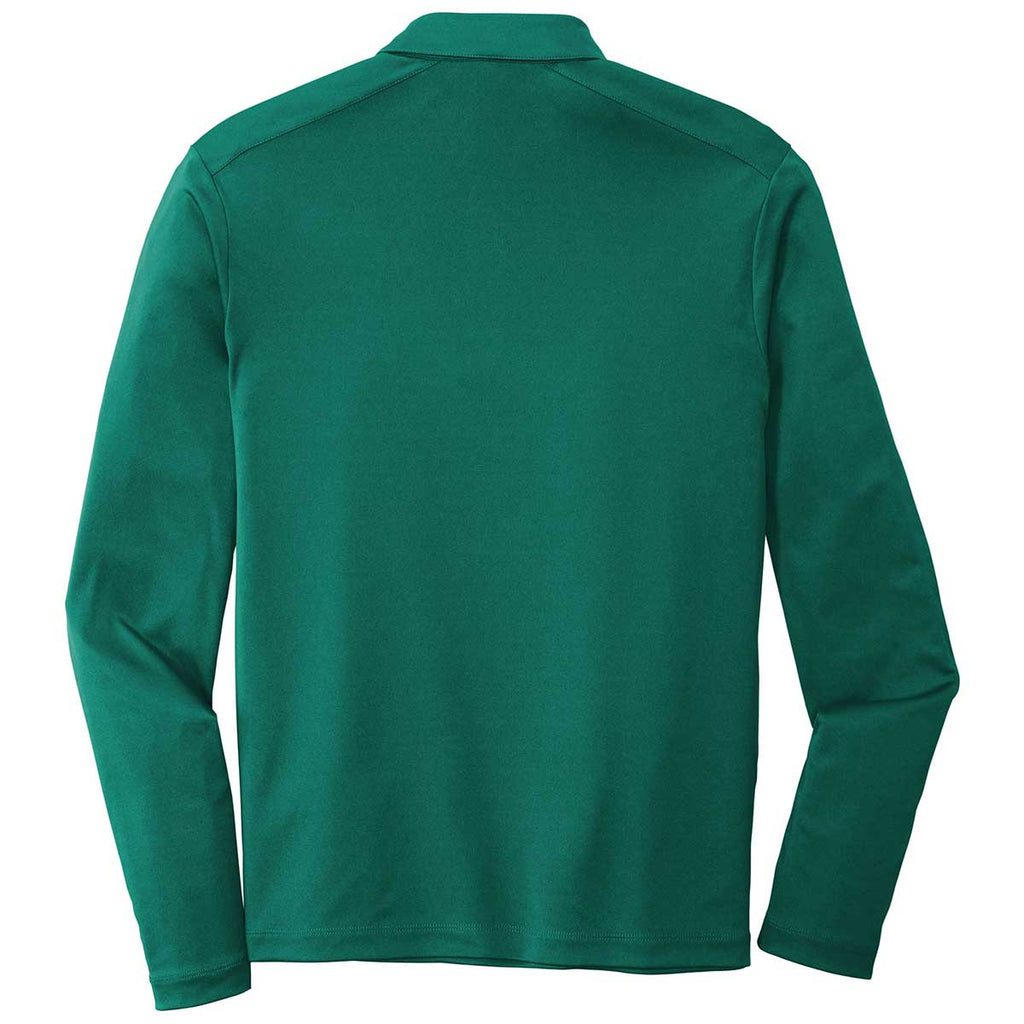 Sport-Tek Men's Marine Green Posi-UV Pro Long Sleeve Polo