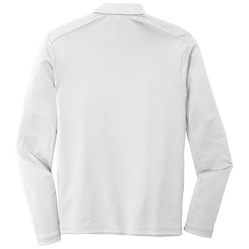 Sport-Tek Men's White Posi-UV Pro Long Sleeve Polo