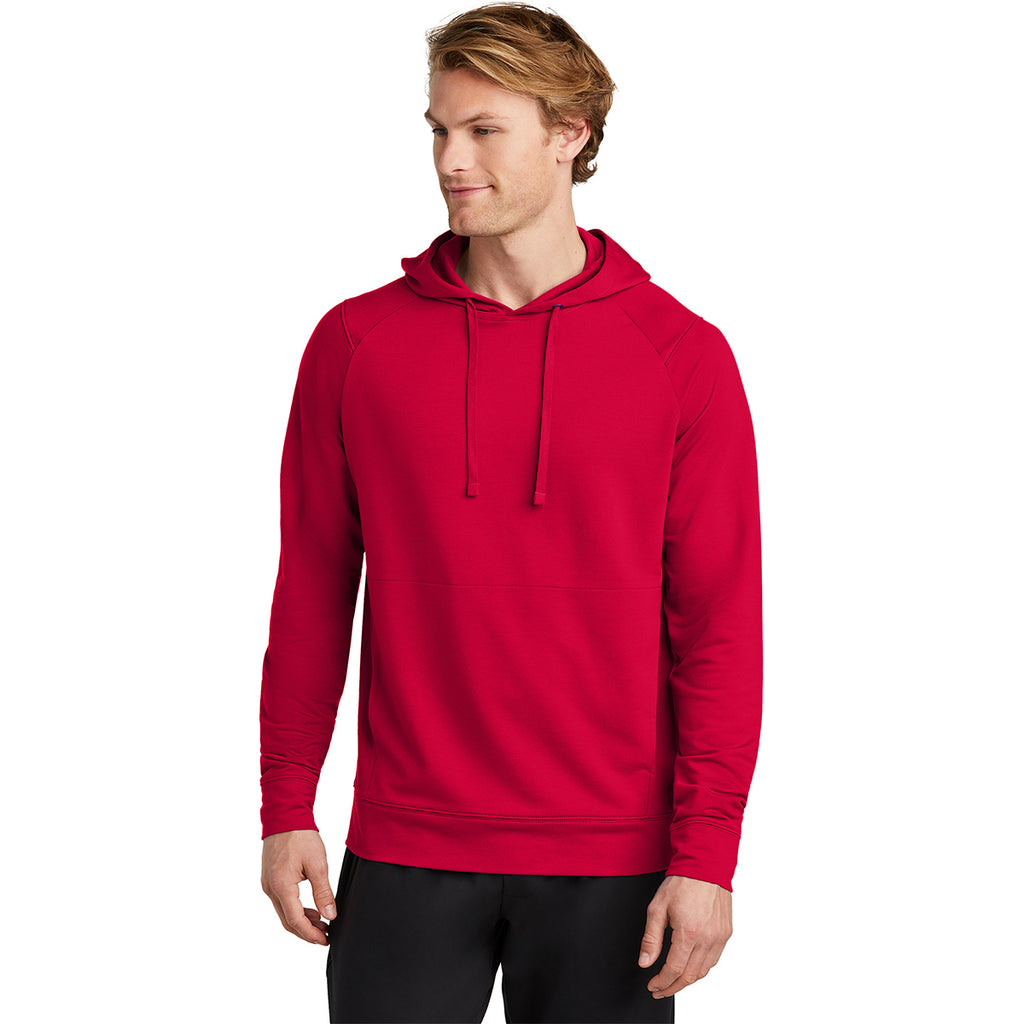 Sport-Tek Men's Deep Red Sport-Wick Flex Fleece Pullover Hoodie