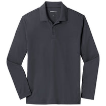 Sport-Tek Men's Graphite Grey PosiCharge RacerMesh Long Sleeve Polo