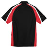 Sport-Tek Men's Black/True Red/White Tricolor Micropique Sport-Wick Polo