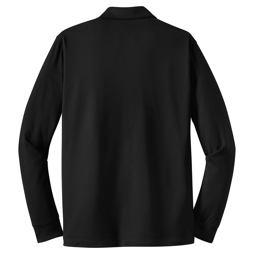 Sport-Tek Men's Black Long Sleeve Micropique Sport-Wick Polo