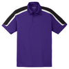 Sport-Tek Men's Purple/Black/White Tricolor Shoulder Micropique Sport-Wick Polo