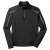 Sport-Tek Men's Black/ Charcoal Grey Sport-Wick Stretch 1/2-Zip Colorblock Pullover