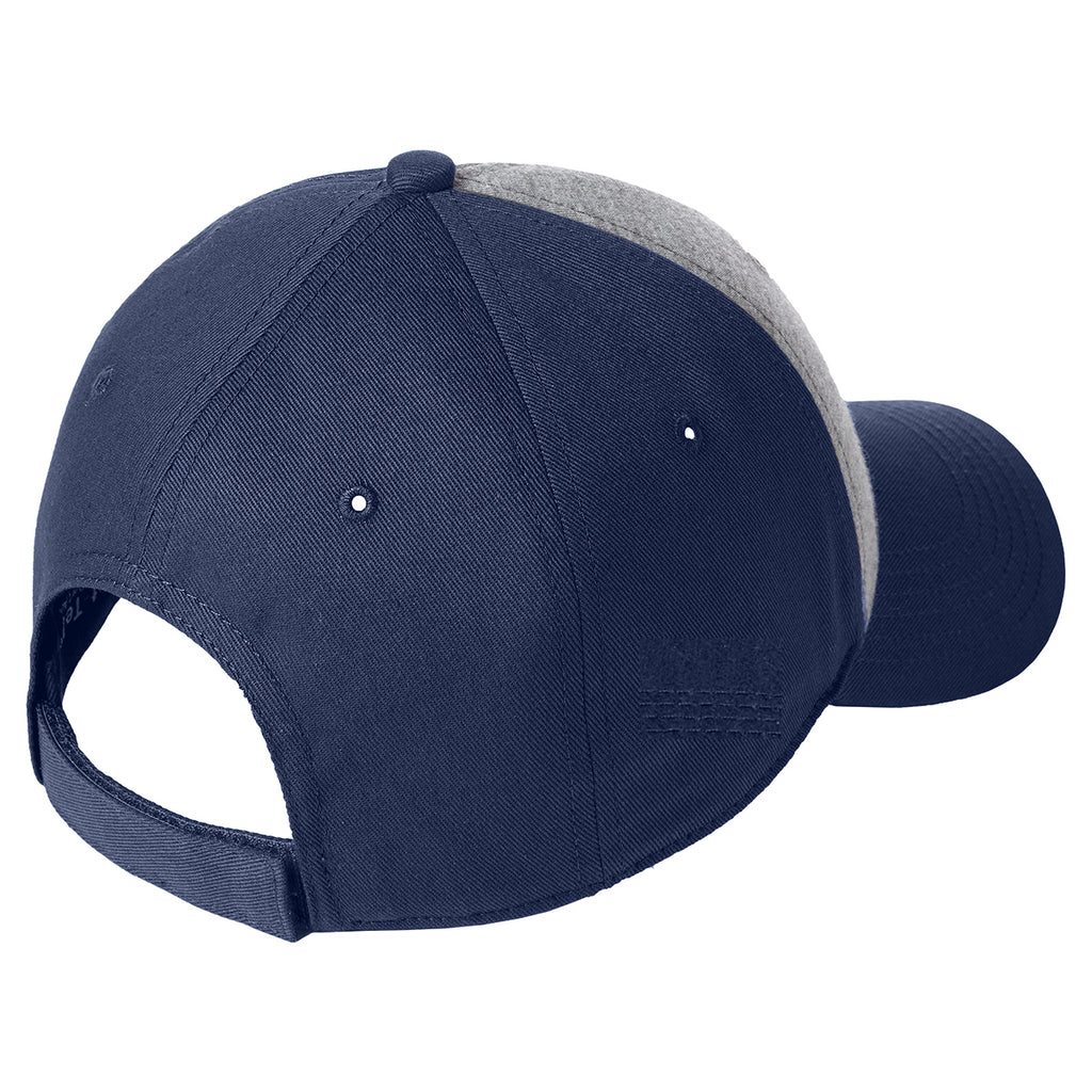 Sport-Tek Vintage Heather/True Navy Jersey Front Cap