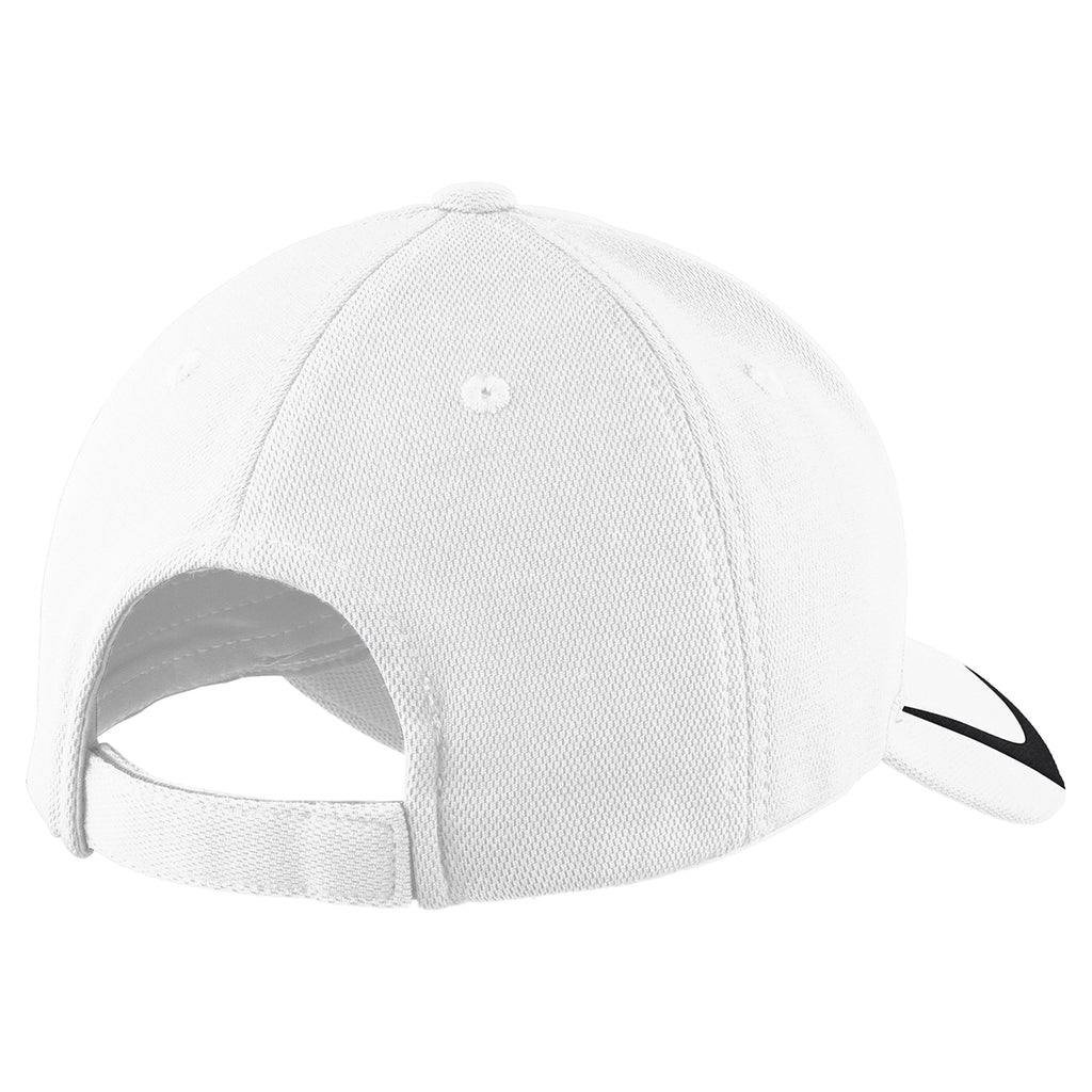 Sport-Tek White/Black Pique Colorblock Cap