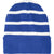 Sport-Tek True Royal/White Striped Beanie with Solid Band