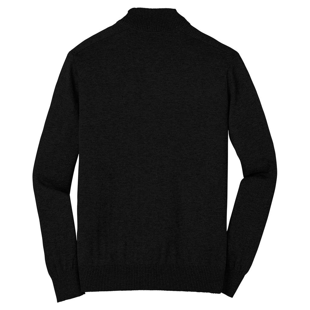 Port Authority Men's Black 1/4 Zip Sweater