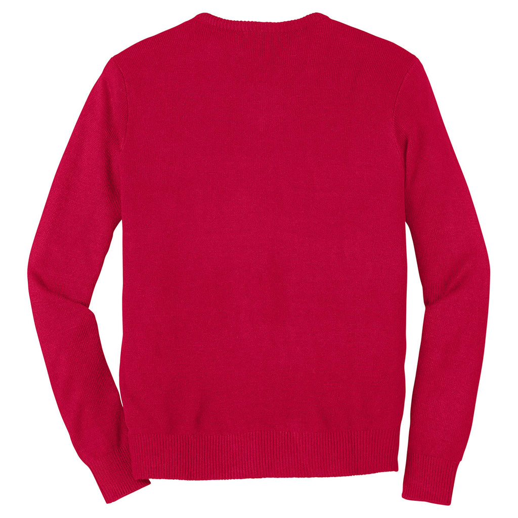 Port Authority Men's Red Value V-Neck Sweater