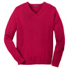 Port Authority Men's Red Value V-Neck Sweater