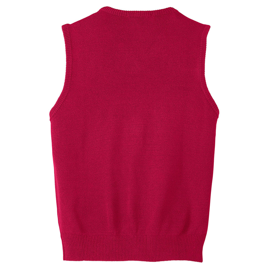 Port Authority Men's Red Value V-Neck Sweater Vest