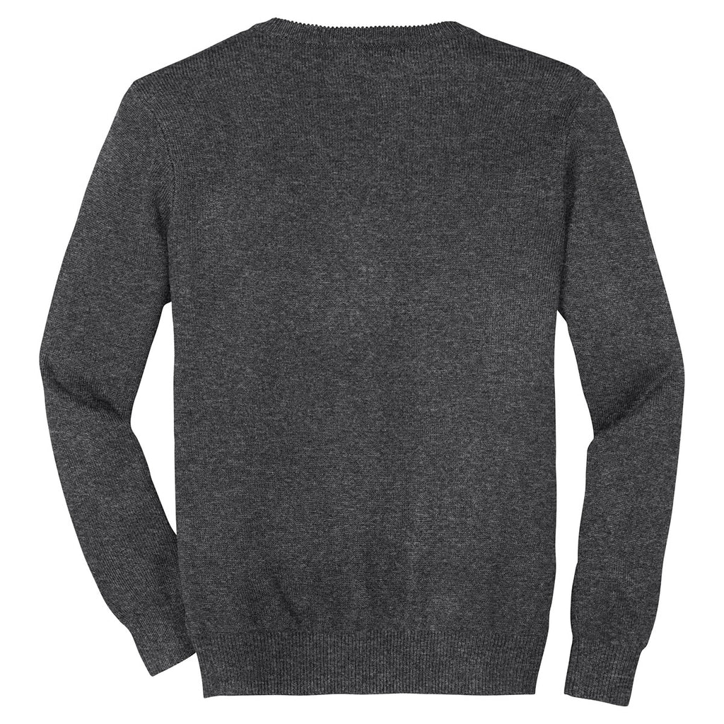 Port Authority Men's Charcoal Grey Value V-Neck Cardigan Sweater with