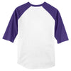 Sport-Tek Men's White/Purple Colorblock Raglan Jersey