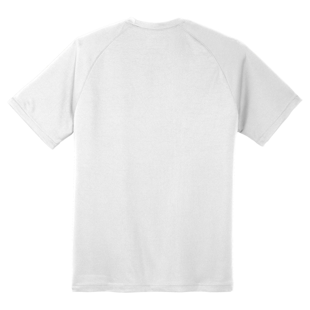 Sport-Tek Men's White Dry Zone Short Sleeve Raglan T-Shirt