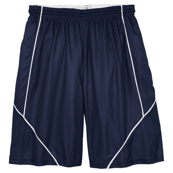 Sport-Tek Men's PosiCharge Mesh Reversible Shorts - Moisture-Wicking Spliced Piping Shorts