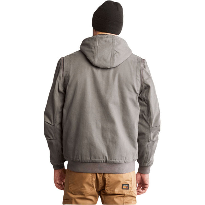 Timberland Men's Pewter Gritman Lined Canvas Hooded Jacket