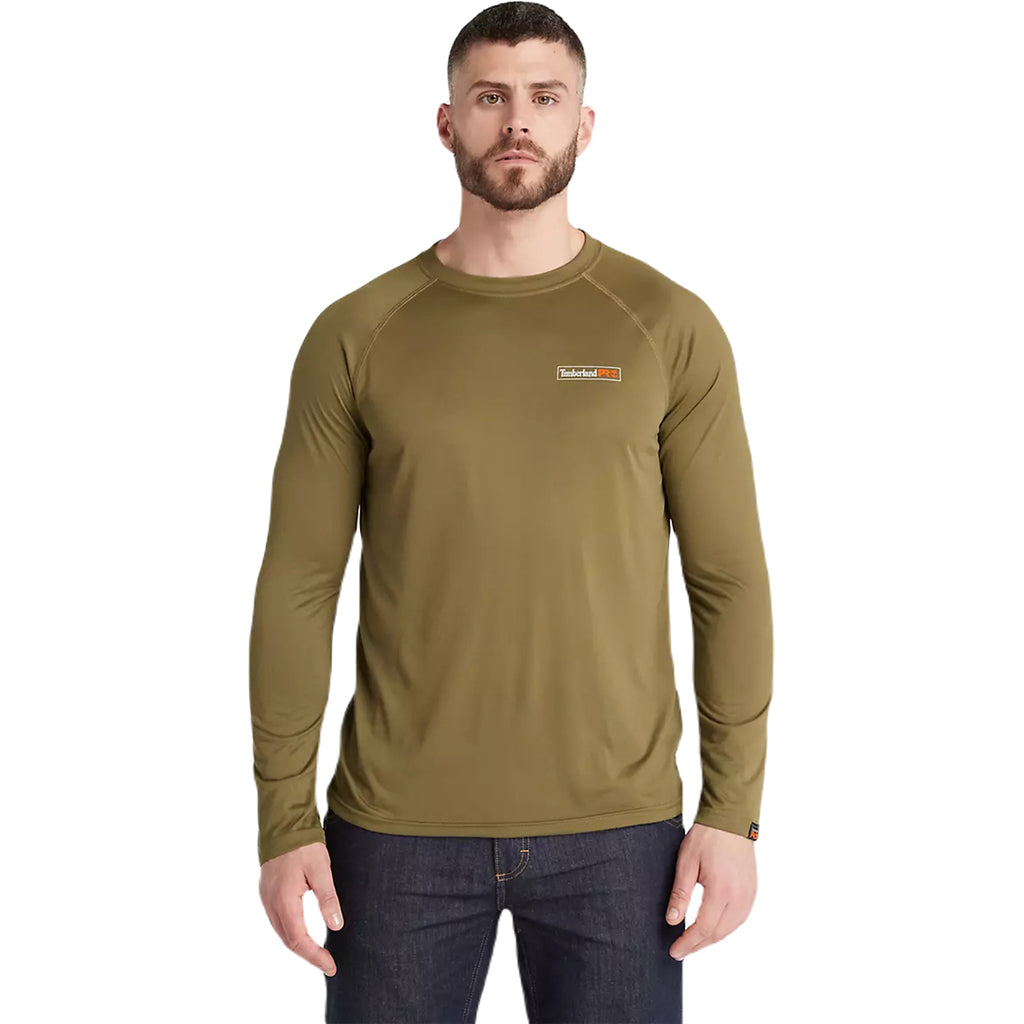 Timberland Men's Burnt Olive Wicking Good Sport Long-Sleeve T-Shirt