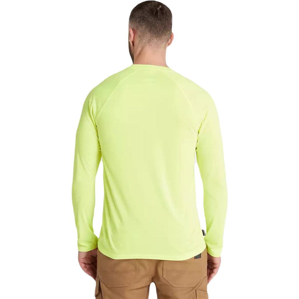 Timberland Men's Pro Bright Yellow Wicking Good Sport Long-Sleeve T-Shirt