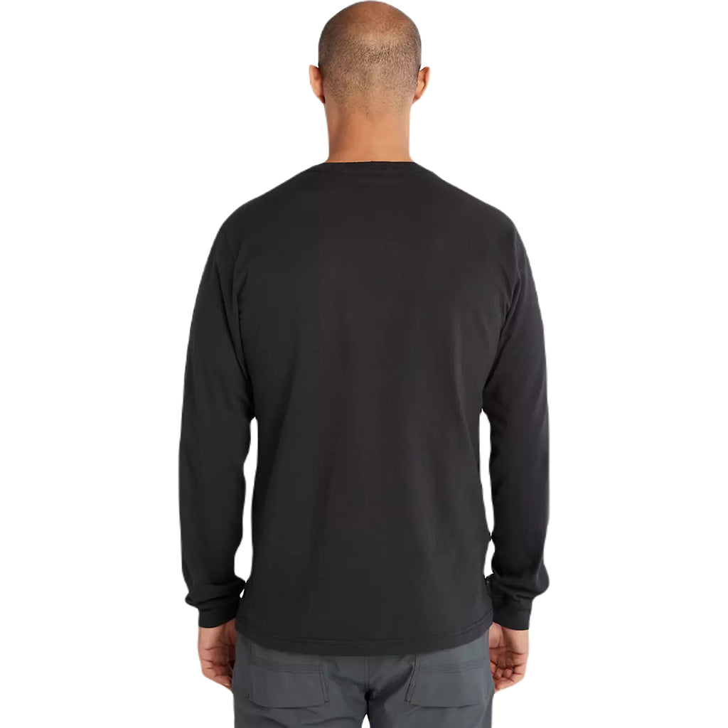Timberland Men's Black Core Logo Long-Sleeve T-Shirt