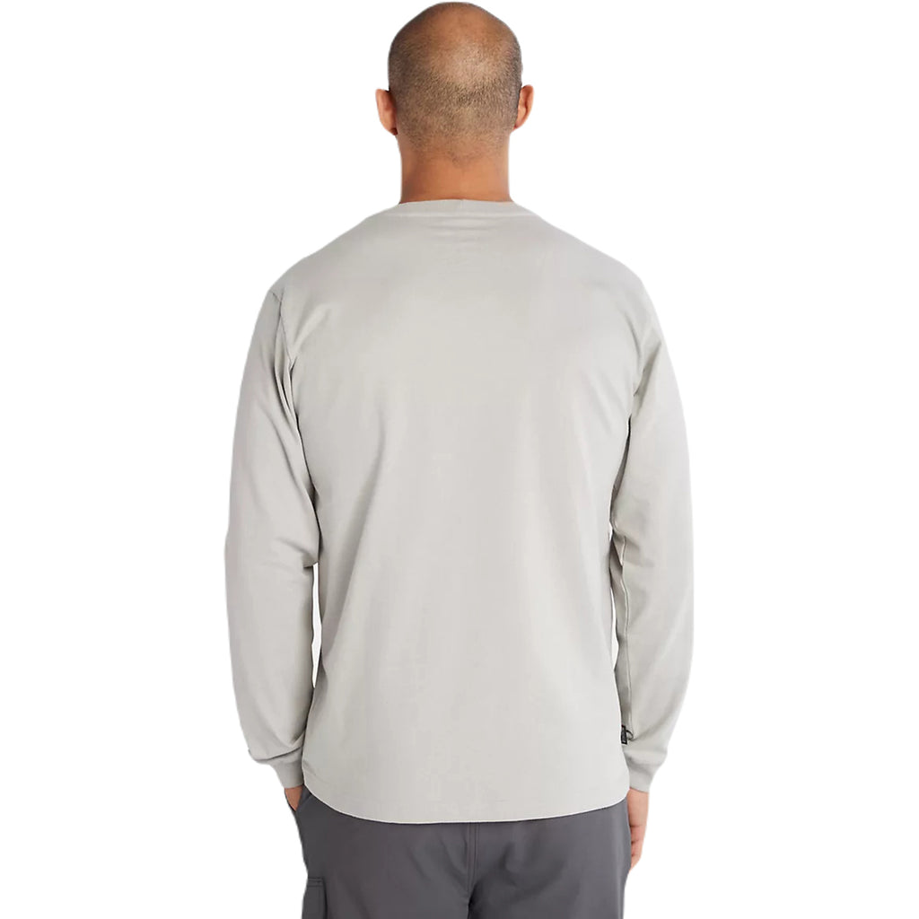 Timberland Men's Greige Core Logo Long-Sleeve T-Shirt