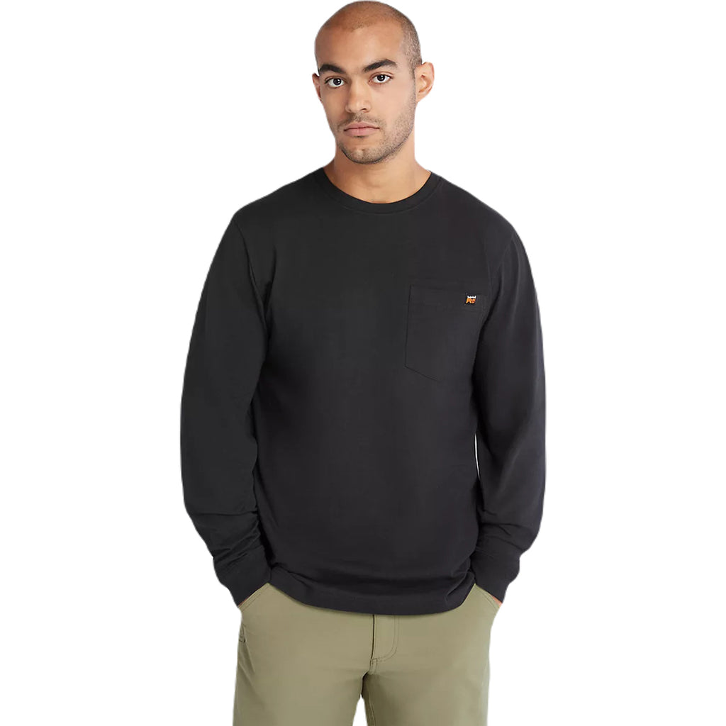 Timberland Men's Black Core Pocket Long-Sleeve T-Shirt