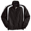 Sport-Tek Men's Black/ White Tall Colorblock Raglan Jacket