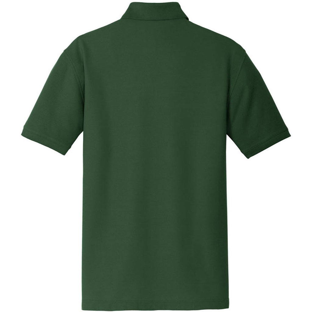 Port Authority Men's Deep Forest Green Tall Core Classic Pique Polo