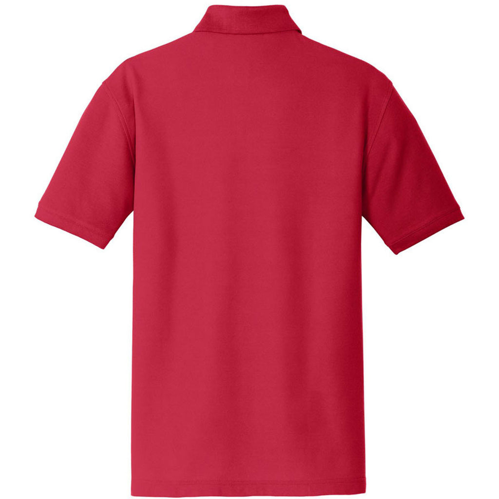 Port Authority Men's Rich Red Tall Core Classic Pique Polo