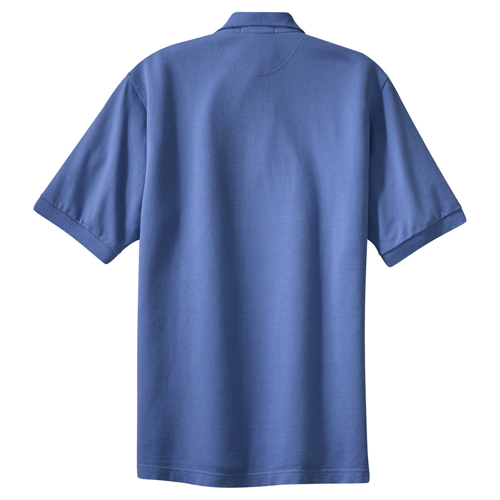 Port Authority Men's Faded Blue Tall Pique Knit Polo