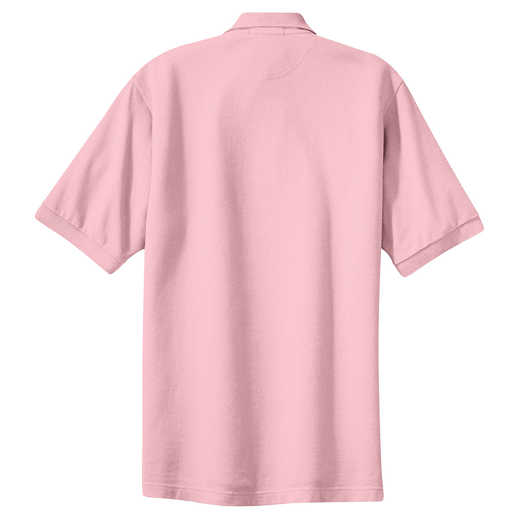 Port Authority Men's Light Pink Tall Pique Knit Polo