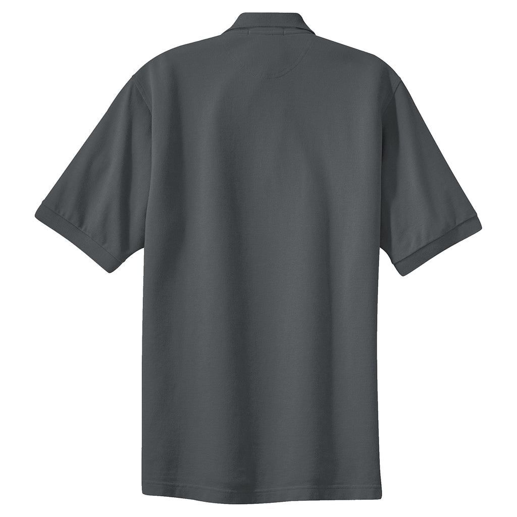 Port Authority Men's Steel Grey Tall Pique Knit Polo