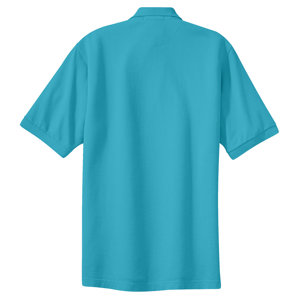 Port Authority Men's Turquoise Tall Pique Knit Polo